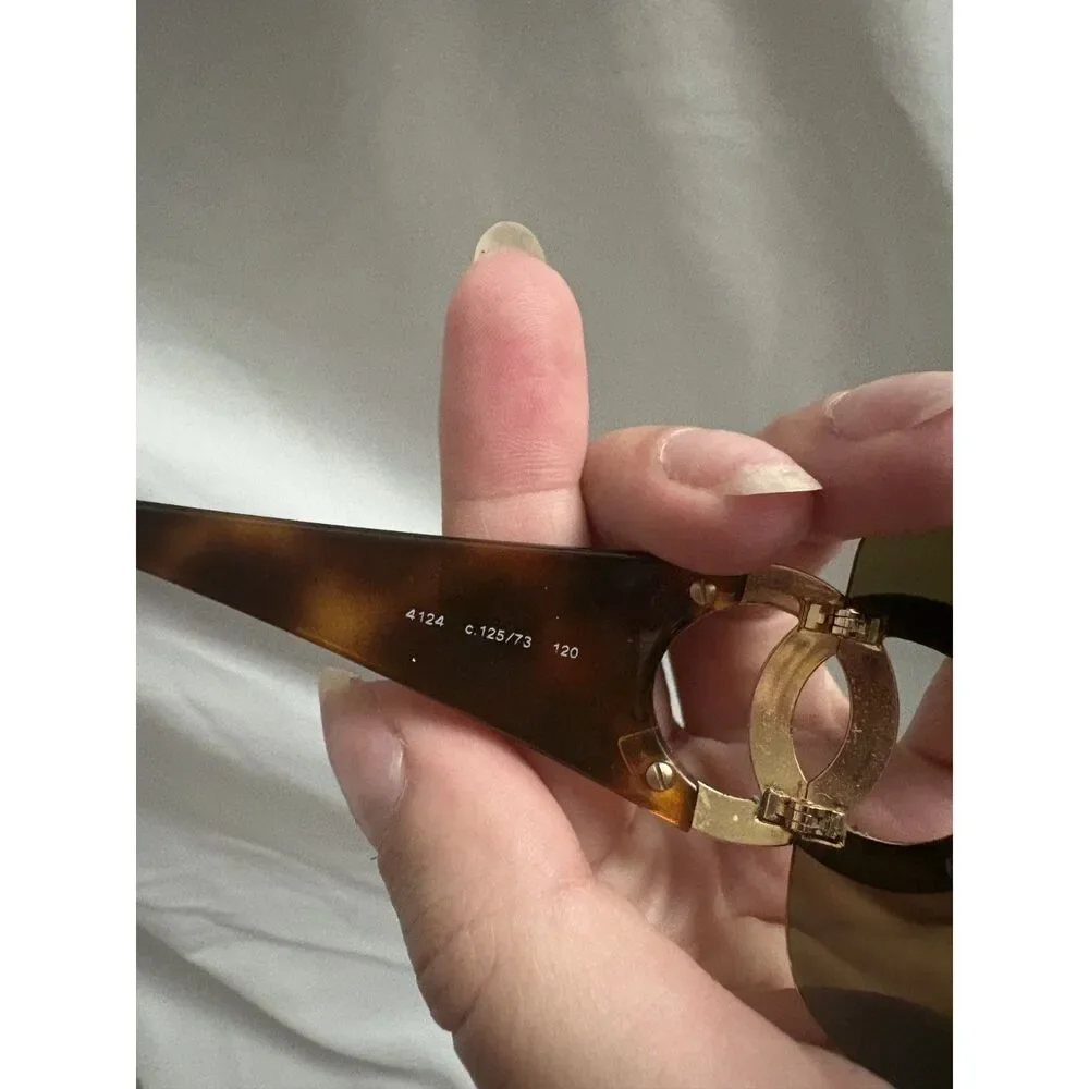 Vintage Chanel Brown Oversized Shield Sunglasses Y2K Interlocking CC Logo 2000s